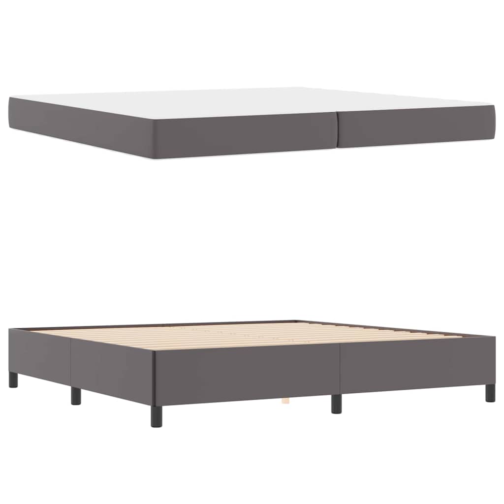 Cadre de lit avec matelas Gris 200 x 200 cm Faux cuir - XIOS