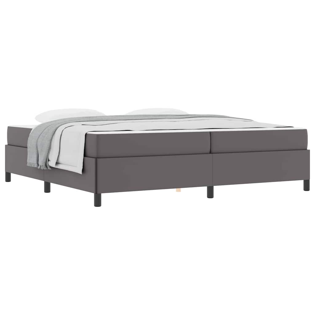 Cadre de lit avec matelas Gris 200 x 200 cm Faux cuir - XIOS
