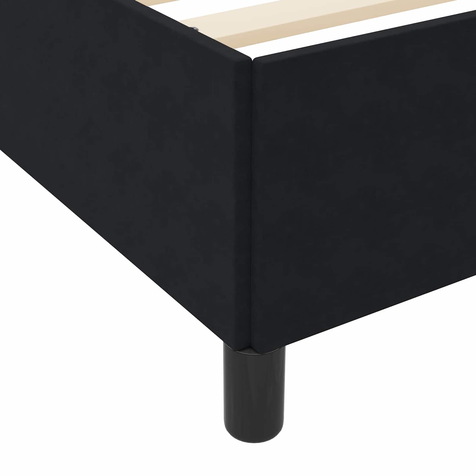 Cadre de lit avec matelas Noir 80 x 200 cm tissu - XIOS
