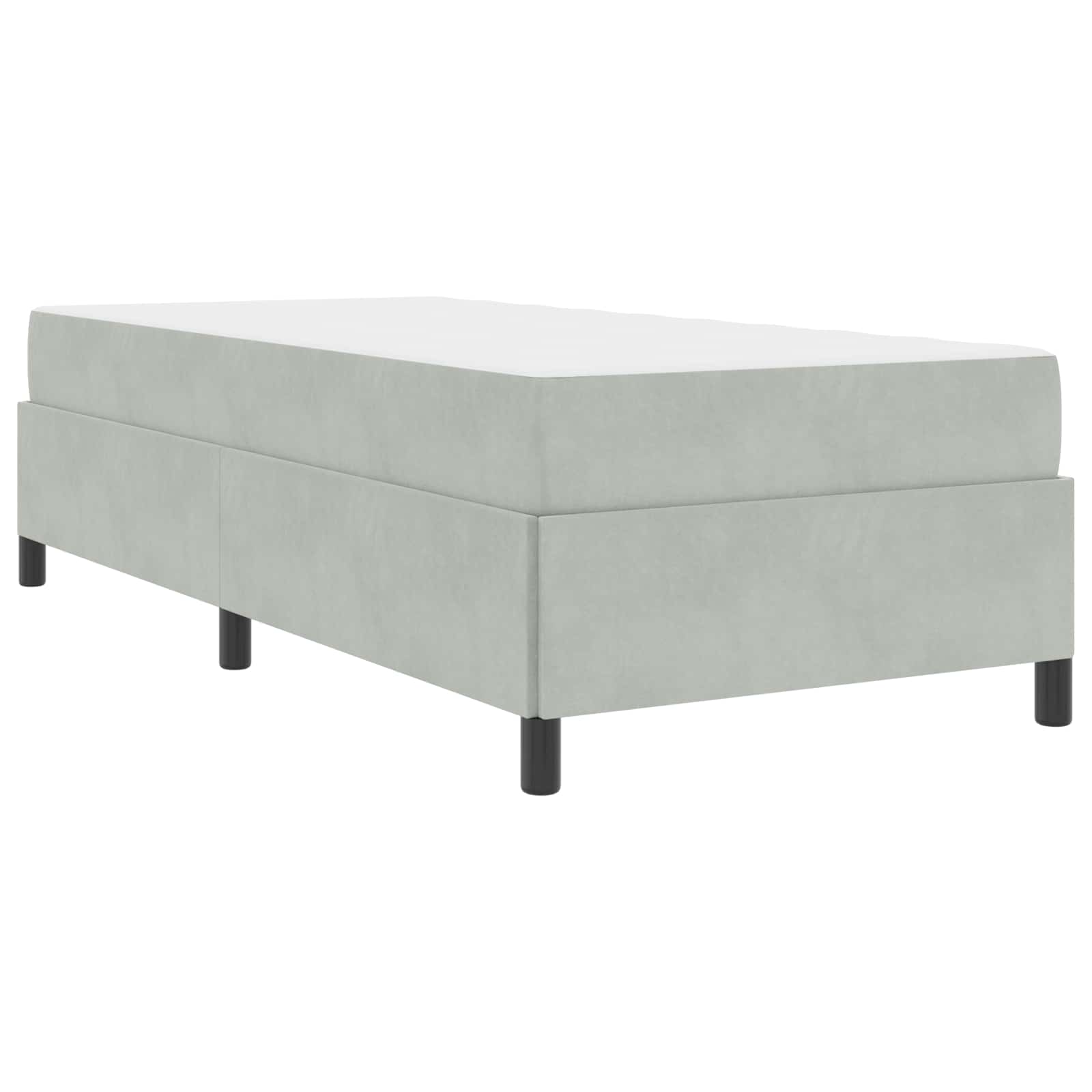 Cadre de lit avec matelas Gris clair 90 x 190 cm tissu - XIOS