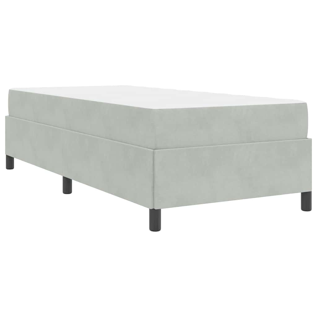 Cadre de lit avec matelas Gris clair 90 x 190 cm tissu - XIOS