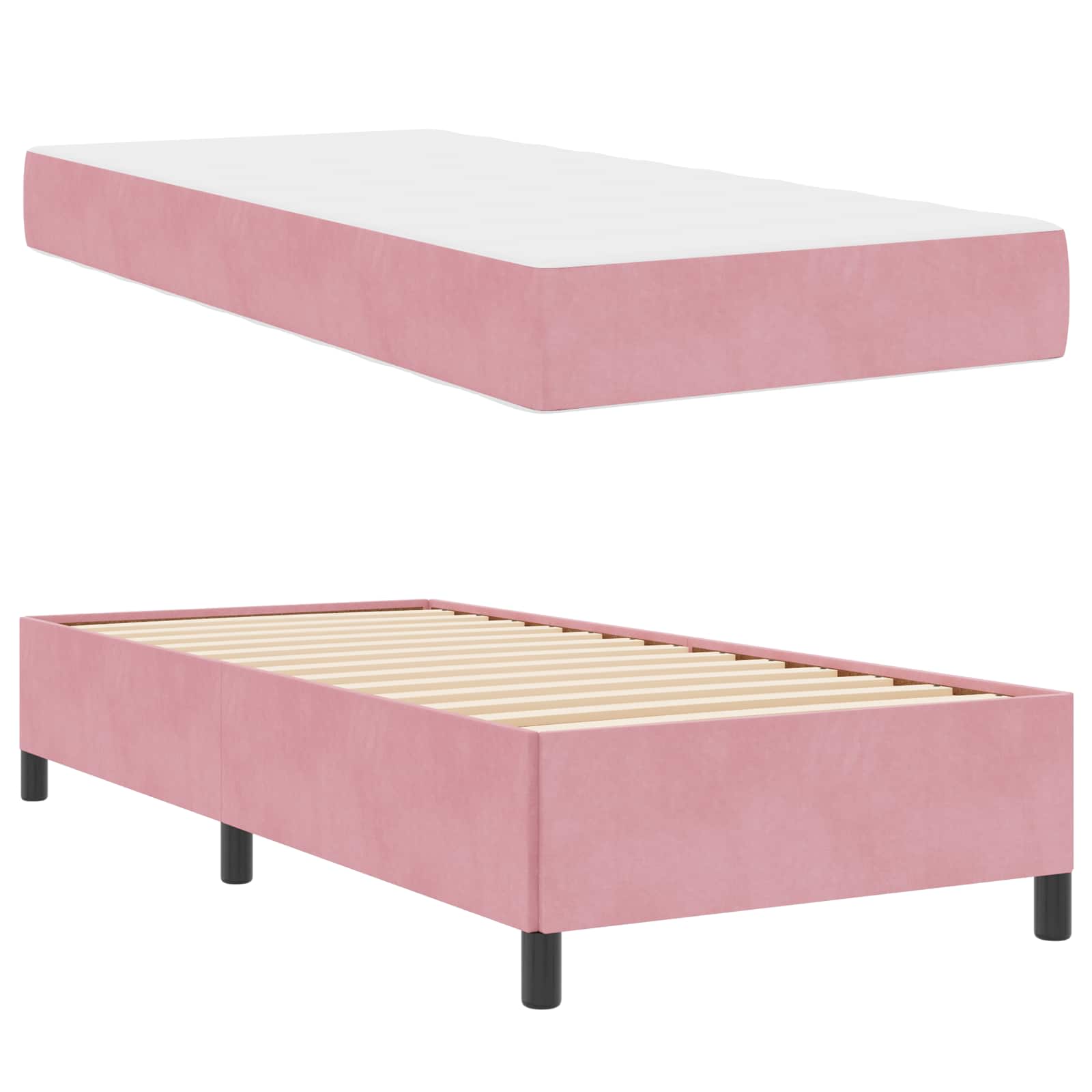 Cadre de lit Rose 90 x 190 cm tissu