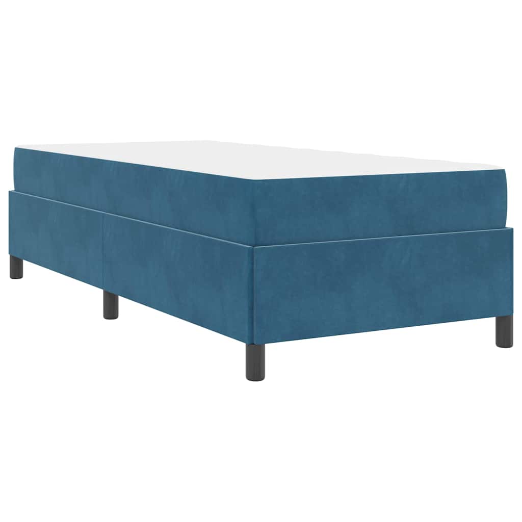 Cadre de lit Autre Bleu foncé et blanc 90 x 200 cm Velours