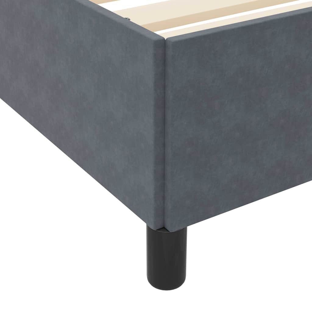 Cadre de lit avec matelas Gris foncé 100 x 200 cm tissu - XIOS