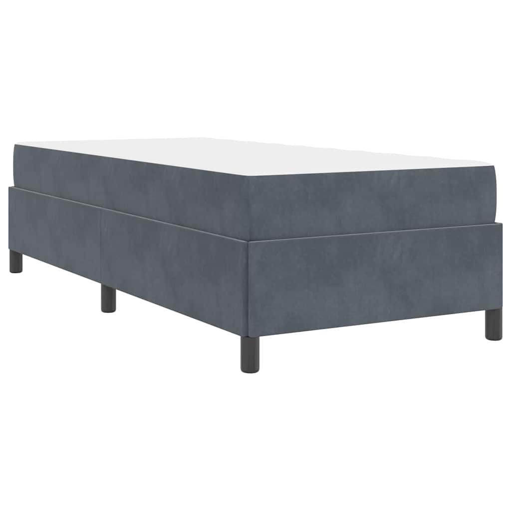 Cadre de lit avec matelas Gris foncé 100 x 200 cm tissu - XIOS