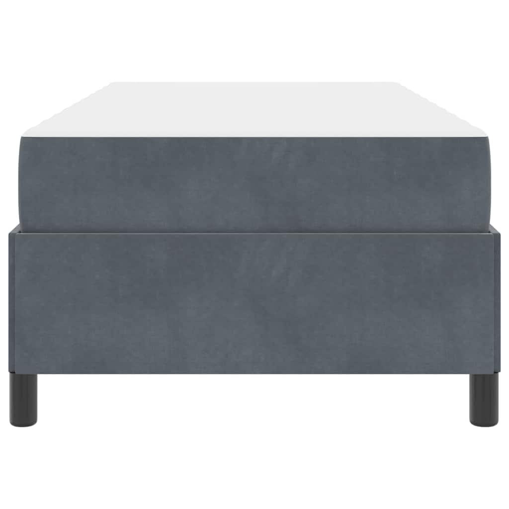 Cadre de lit avec matelas Gris foncé 100 x 200 cm tissu - XIOS