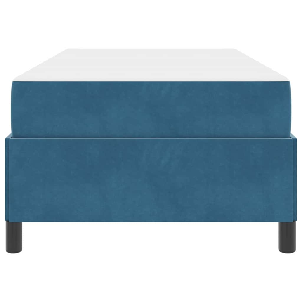 Cadre de lit avec matelas Bleu foncé 100 x 200 cm tissu - XIOS