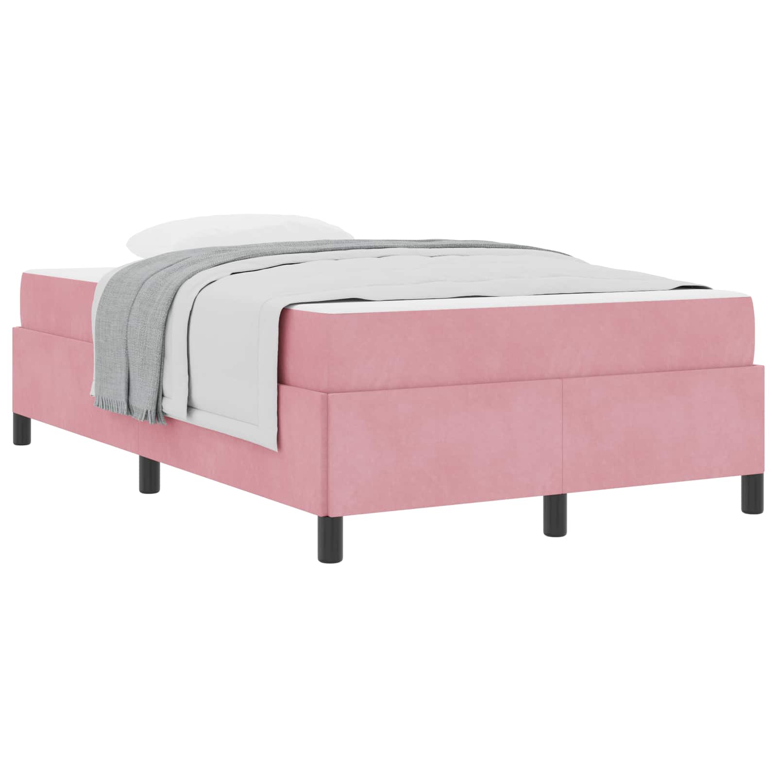 Cadre de lit avec matelas Rose 120 x 190 cm tissu - XIOS