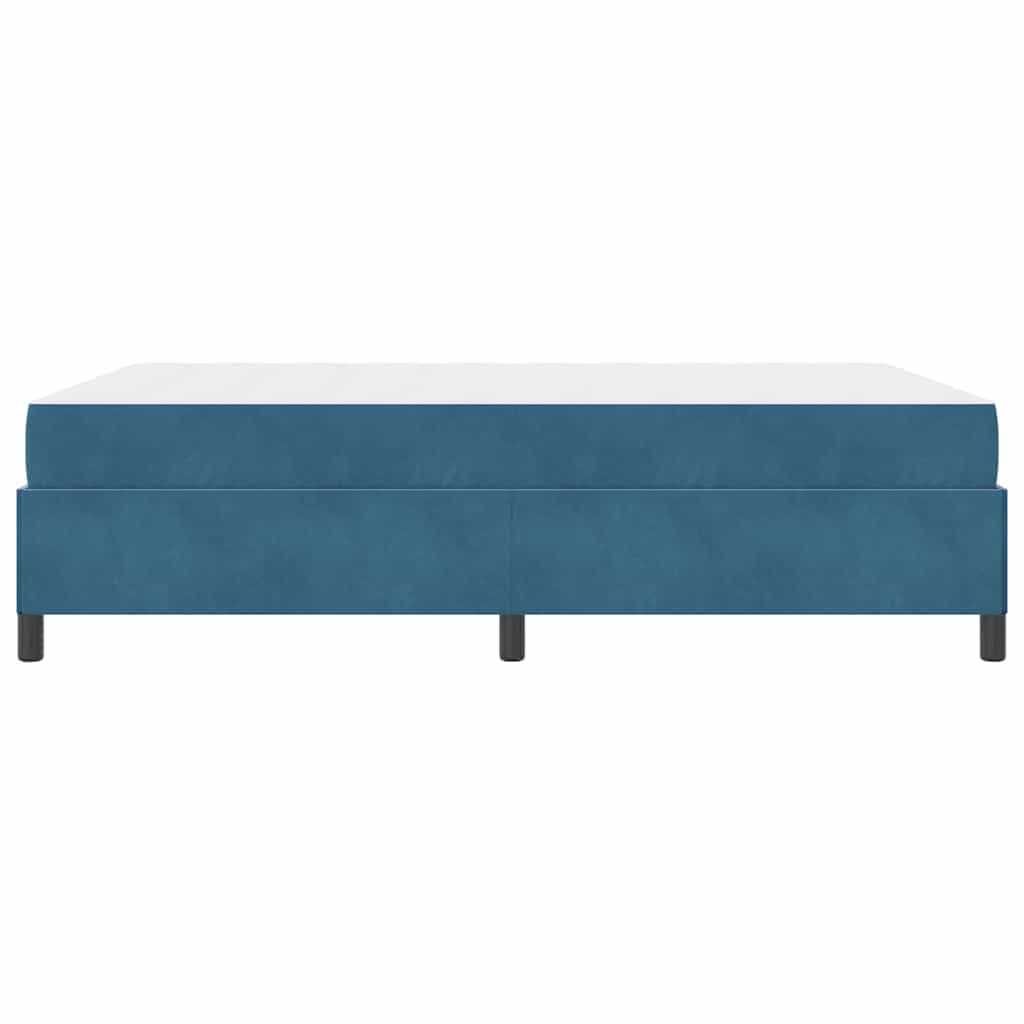 Cadre de lit avec matelas Bleu foncé 140 x 190 cm tissu - XIOS