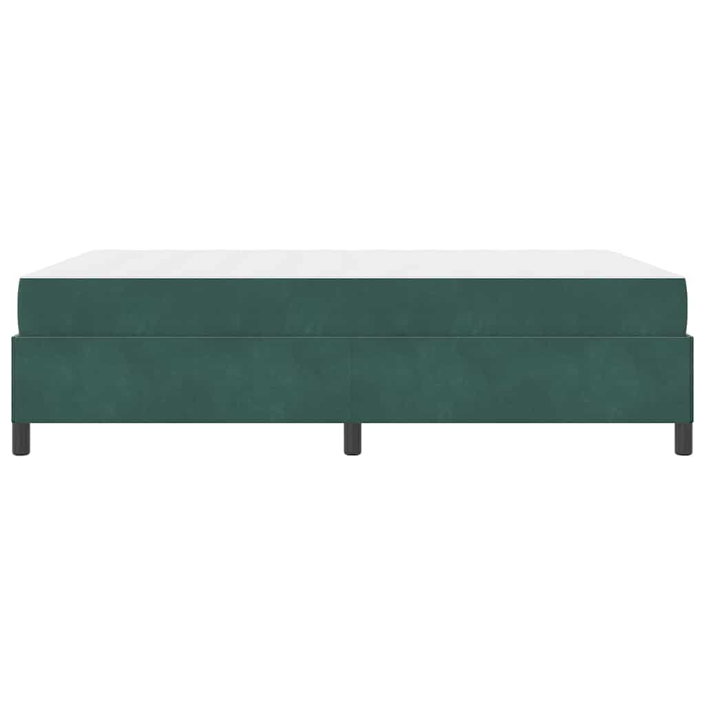 Cadre de lit avec matelas Vert foncé 160 x 200 cm tissu - XIOS