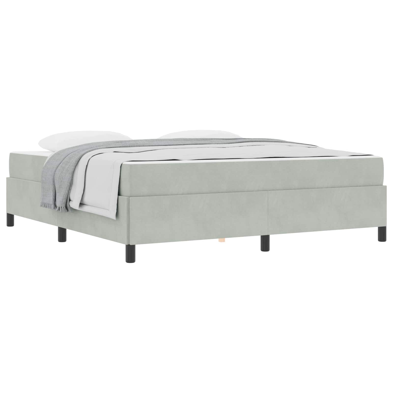 Cadre de lit avec matelas Gris clair 180 x 200 cm tissu - XIOS