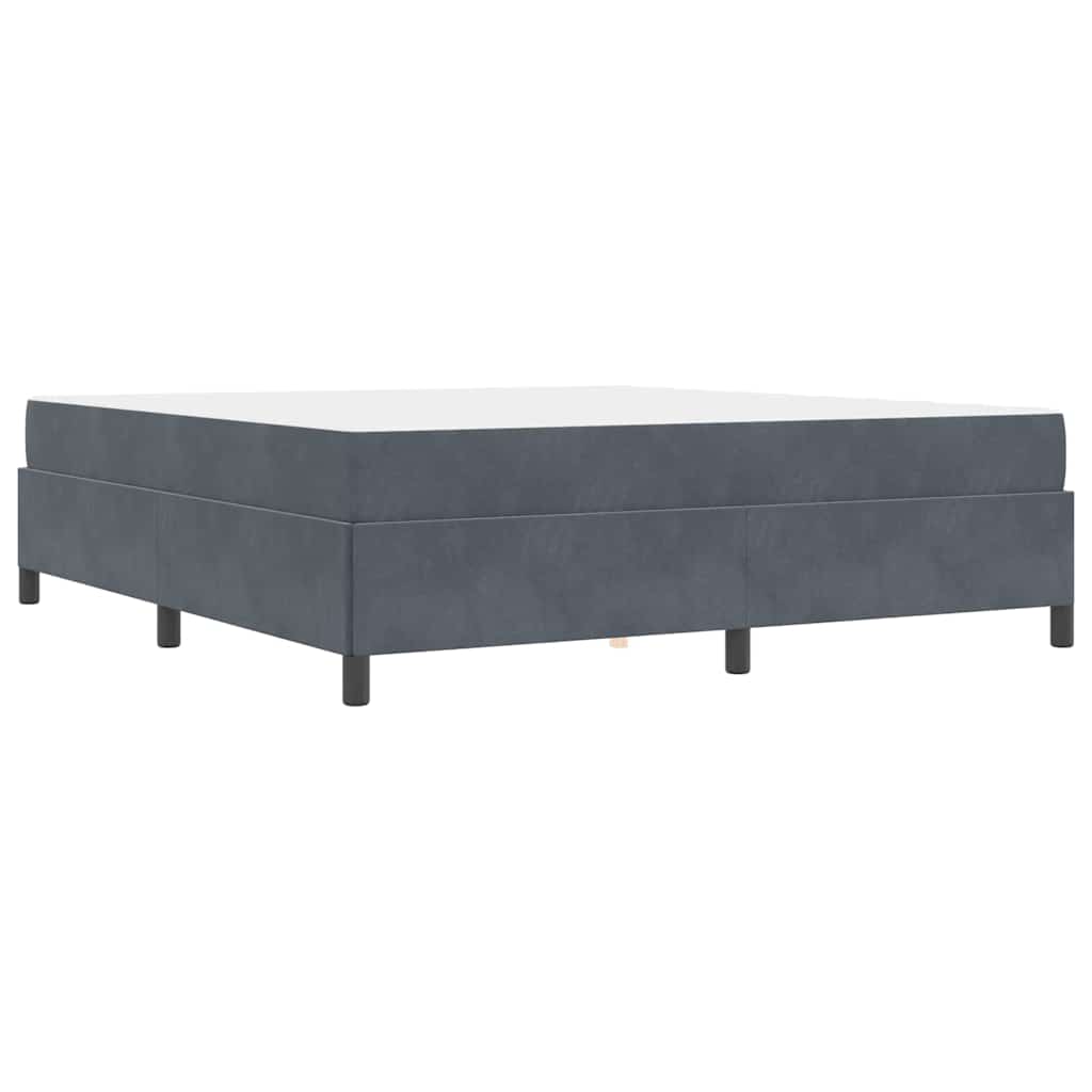 Cadre de lit avec matelas Gris foncé 180 x 200 cm tissu - XIOS
