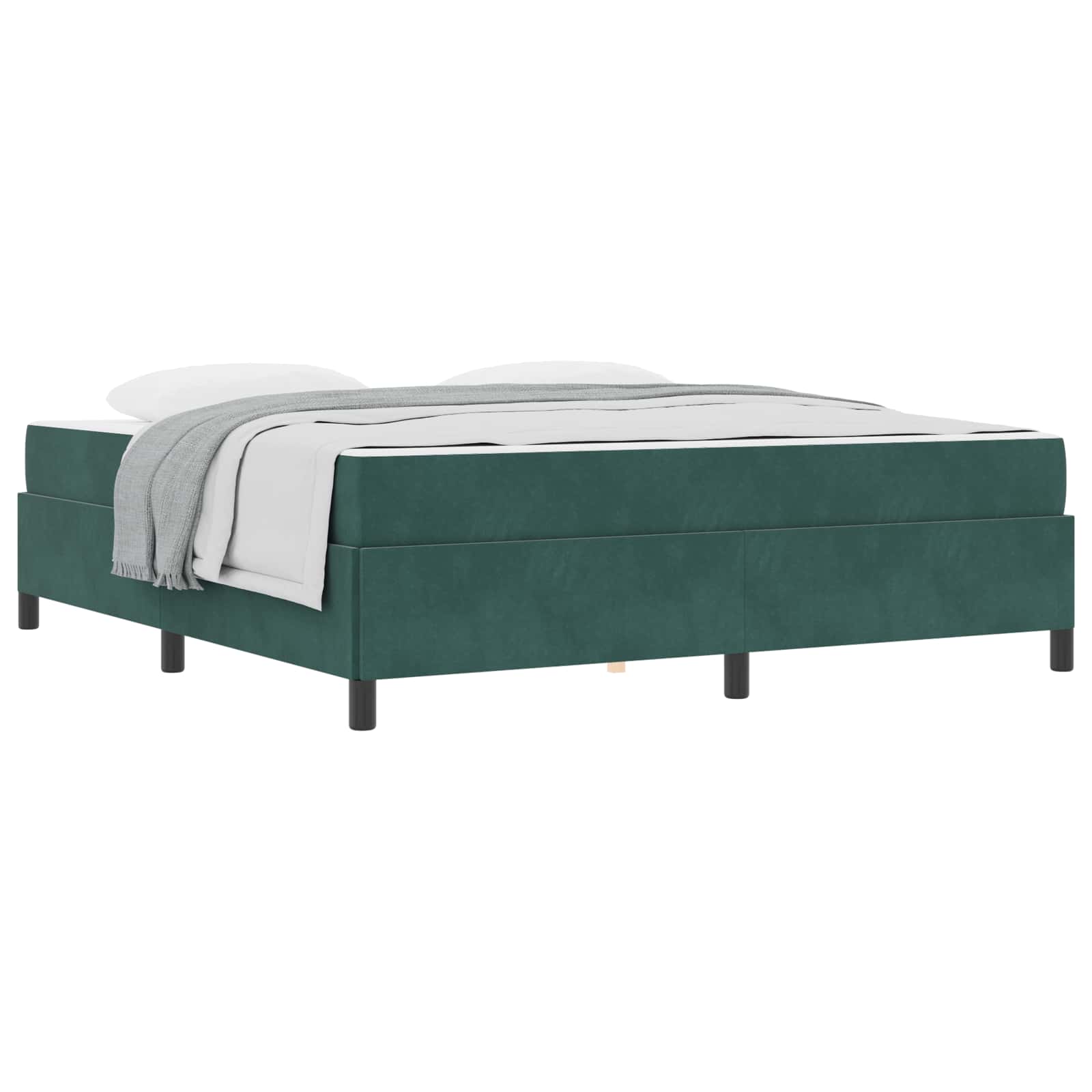 Cadre de lit avec matelas Vert foncé 180 x 200 cm tissu - XIOS