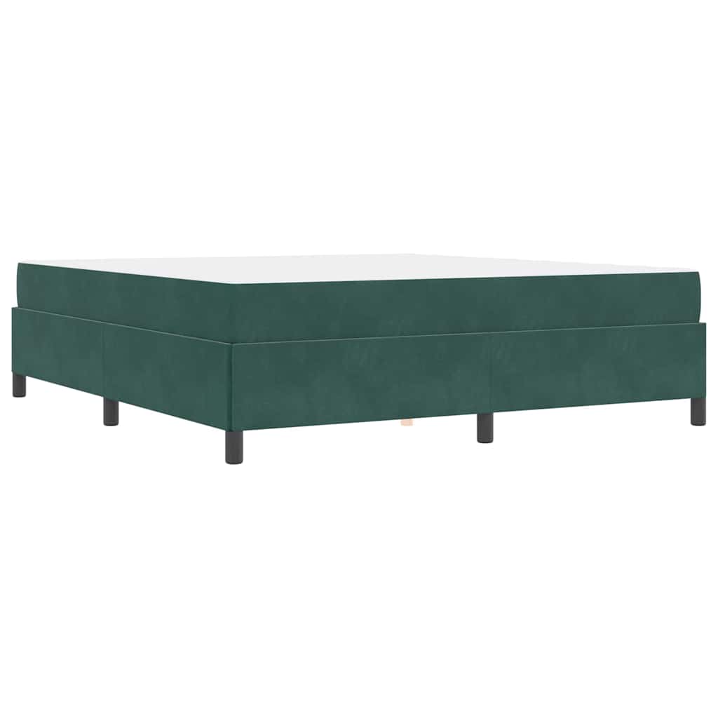 Cadre de lit avec matelas Vert foncé 180 x 200 cm tissu - XIOS