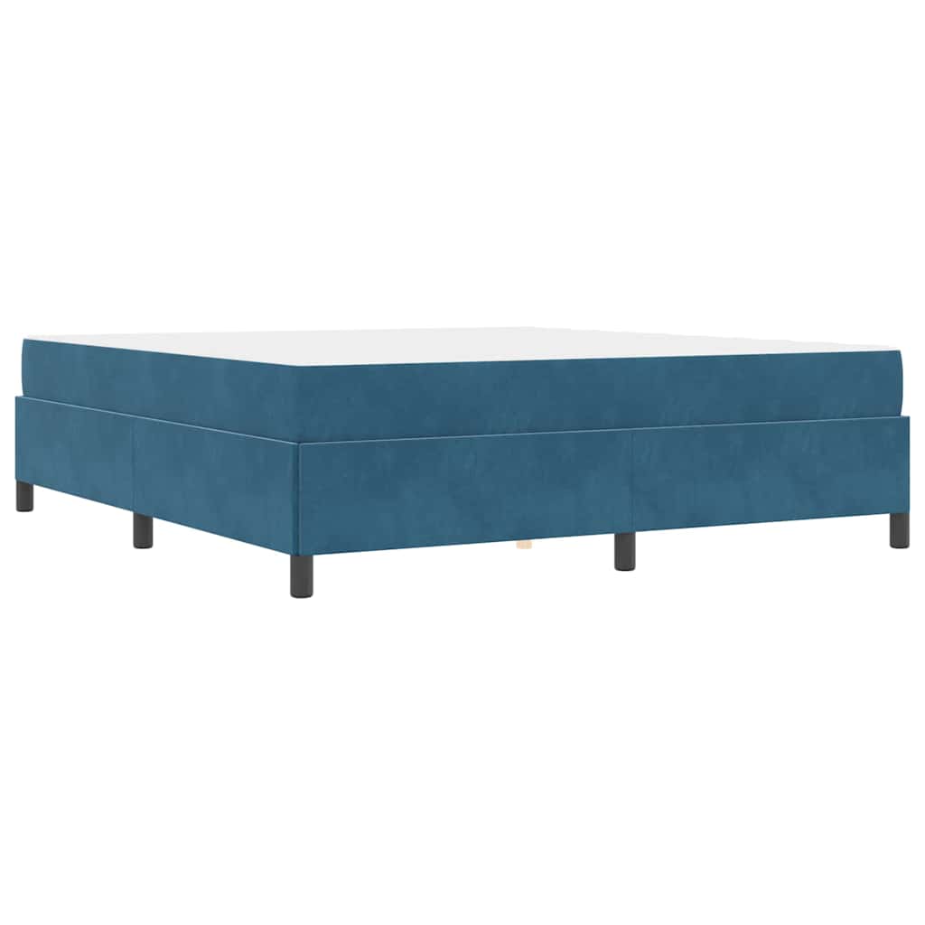 Cadre de lit avec matelas Bleu foncé 180 x 200 cm tissu - XIOS