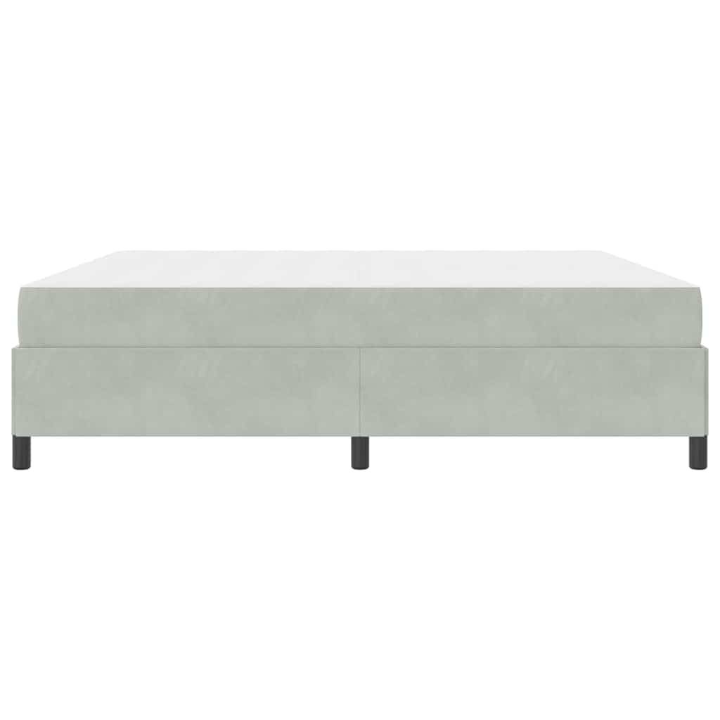 Cadre de lit avec matelas Gris clair 200 x 200 cm tissu - XIOS