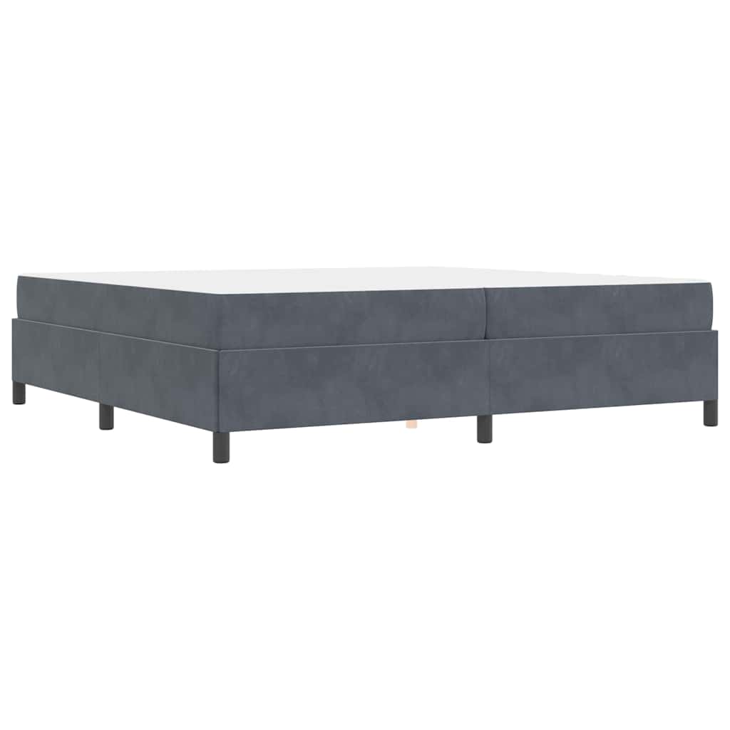 Cadre de lit avec matelas Gris foncé 200 x 200 cm tissu - XIOS