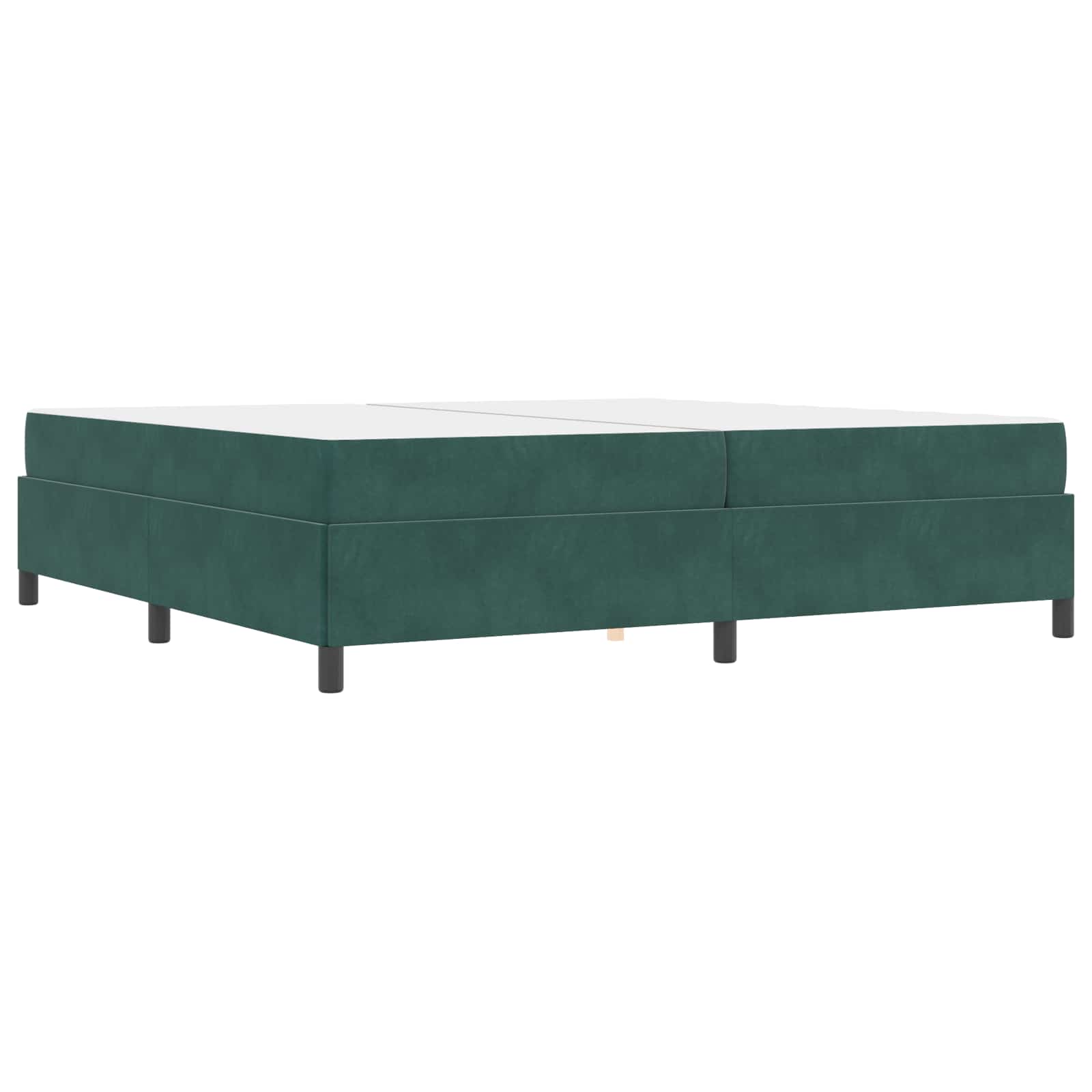 Cadre de lit avec matelas Vert foncé 200 x 200 cm tissu - XIOS