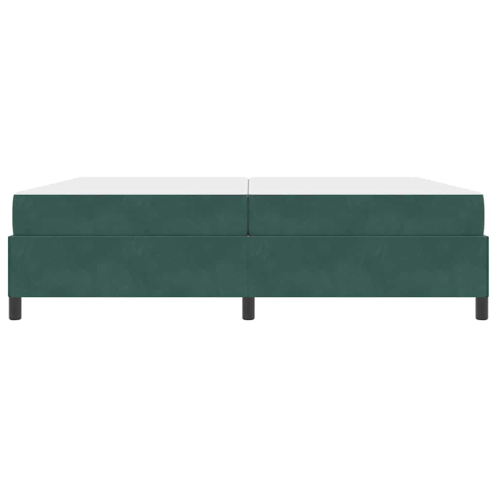 Cadre de lit avec matelas Vert foncé 200 x 200 cm tissu - XIOS
