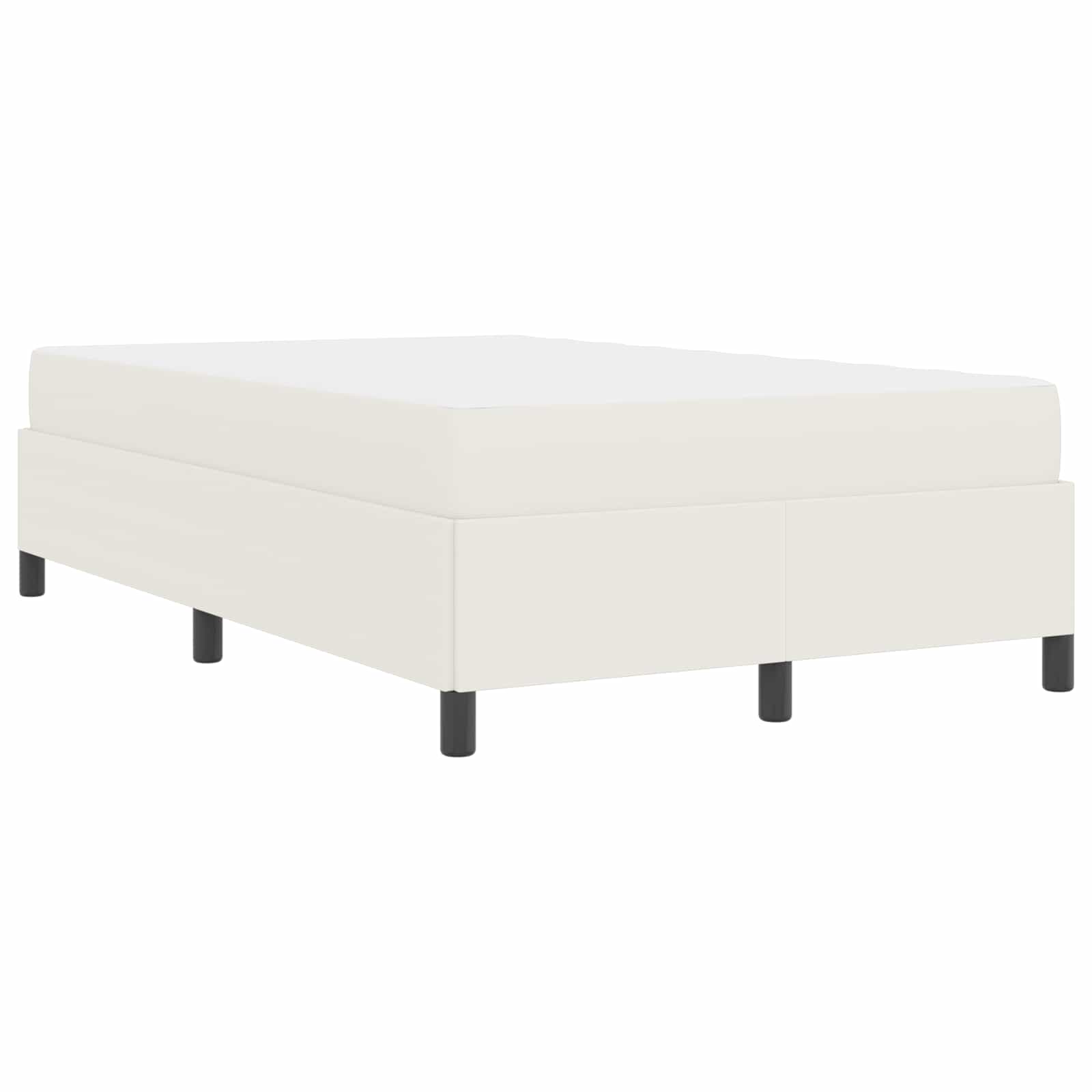 Cadre de lit avec matelas Crème 120 x 200 cm tissu