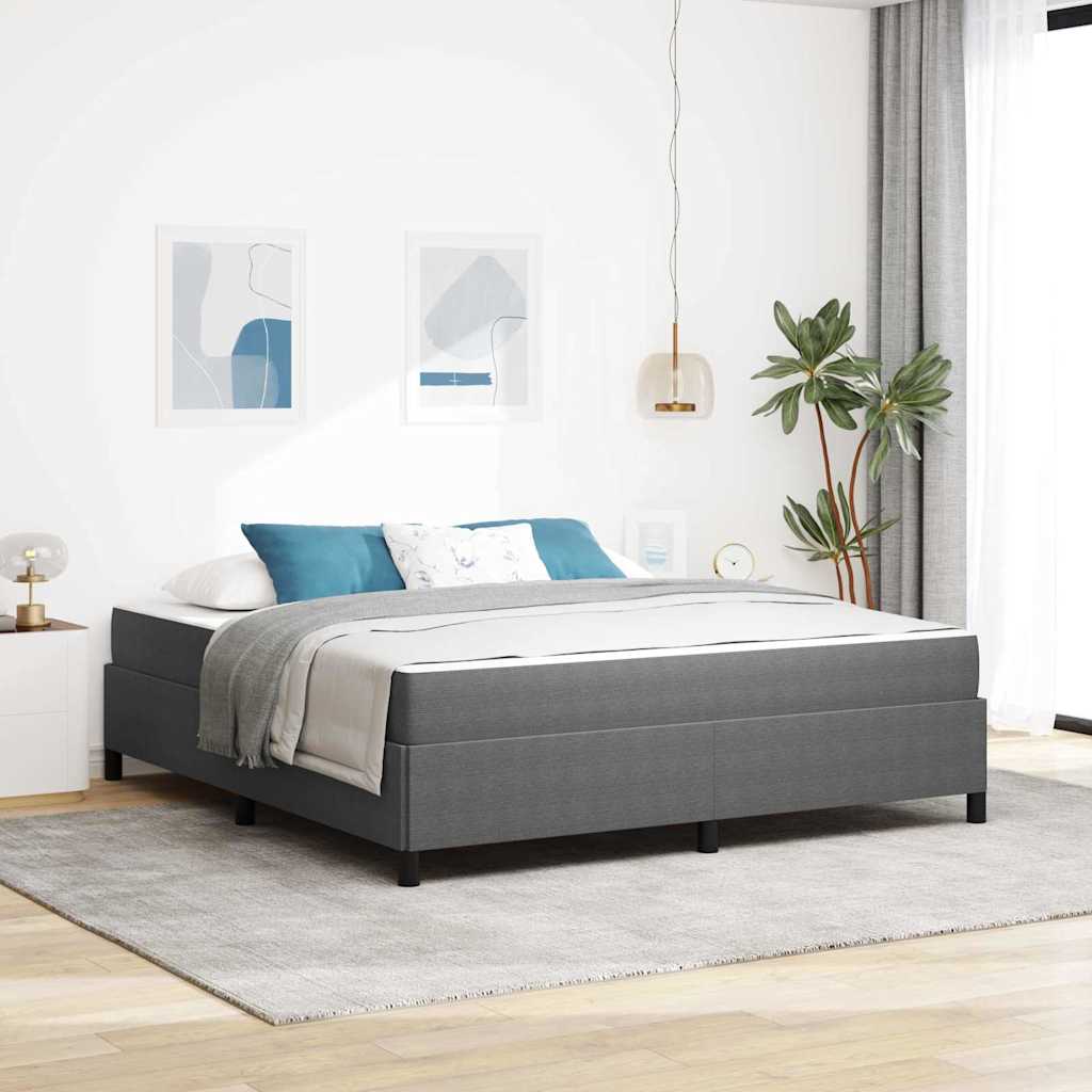 Cadre de lit avec matelas Gris clair 180 x 200 cm tissu