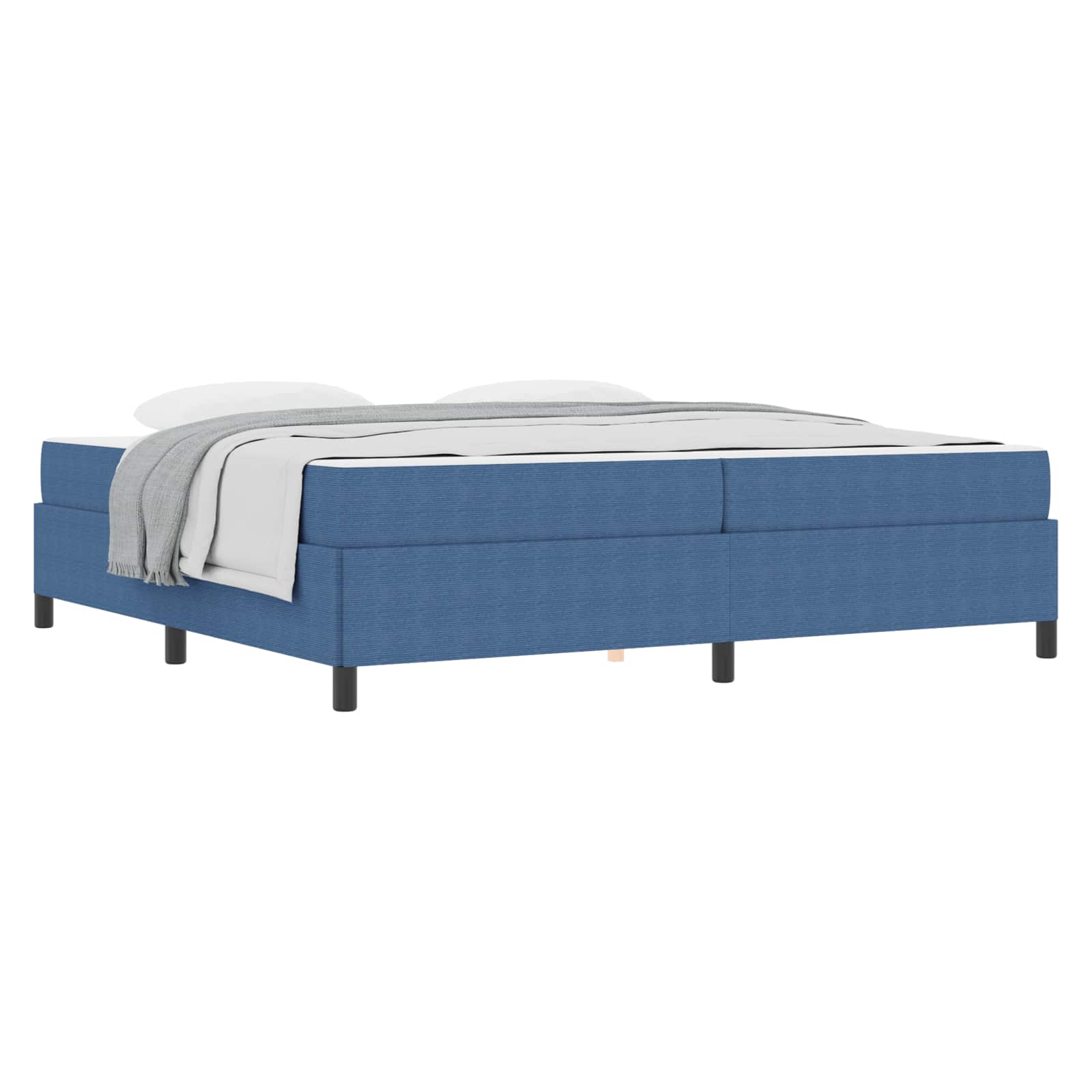 Cadre de lit avec matelas Bleu 200 x 200 cm tissu - XIOS