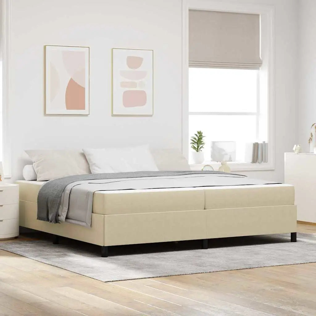 Cadre de lit avec matelas Gris Vert Clair 200 x 200 cm tissu - XIOS