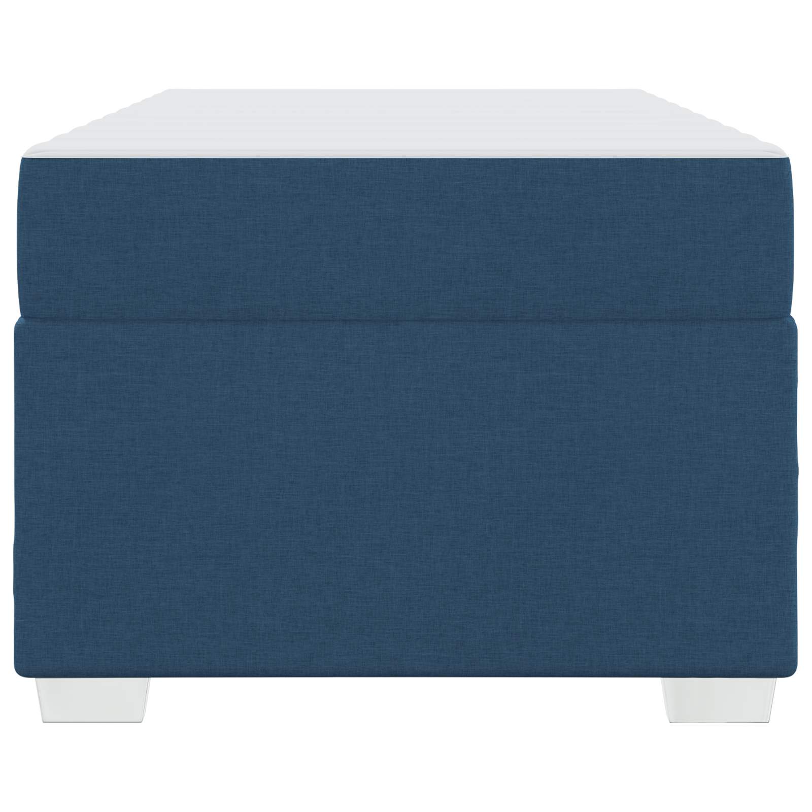Cadre de lit avec matelas Bleu 80 x 200 cm tissu