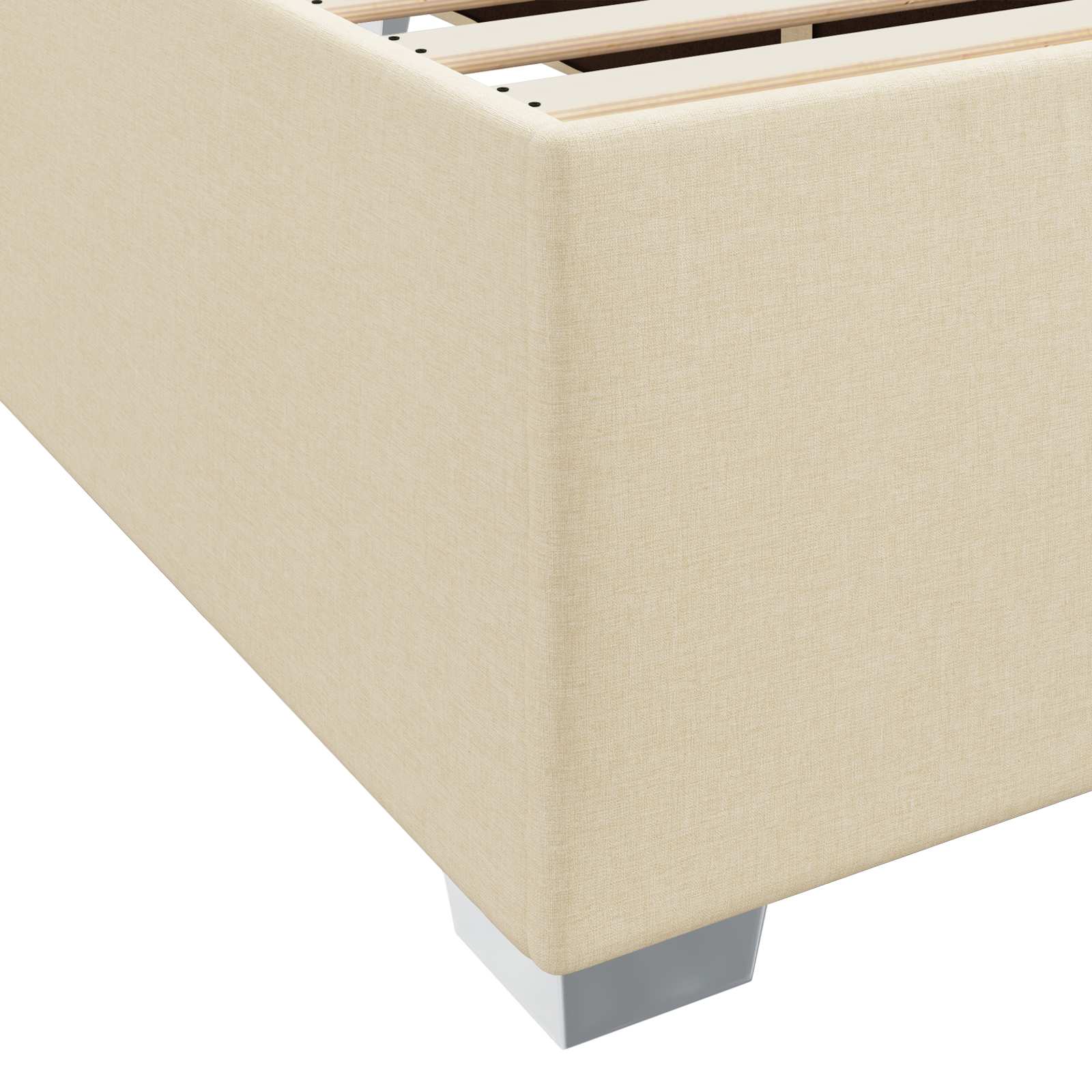 Cadre de lit avec matelas Crème 90 x 190 cm tissu - XIOS