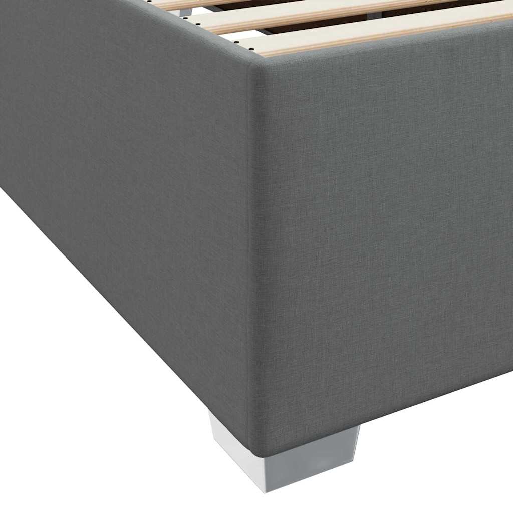Cadre de lit avec matelas Gris foncé 90 x 200 cm tissu - XIOS