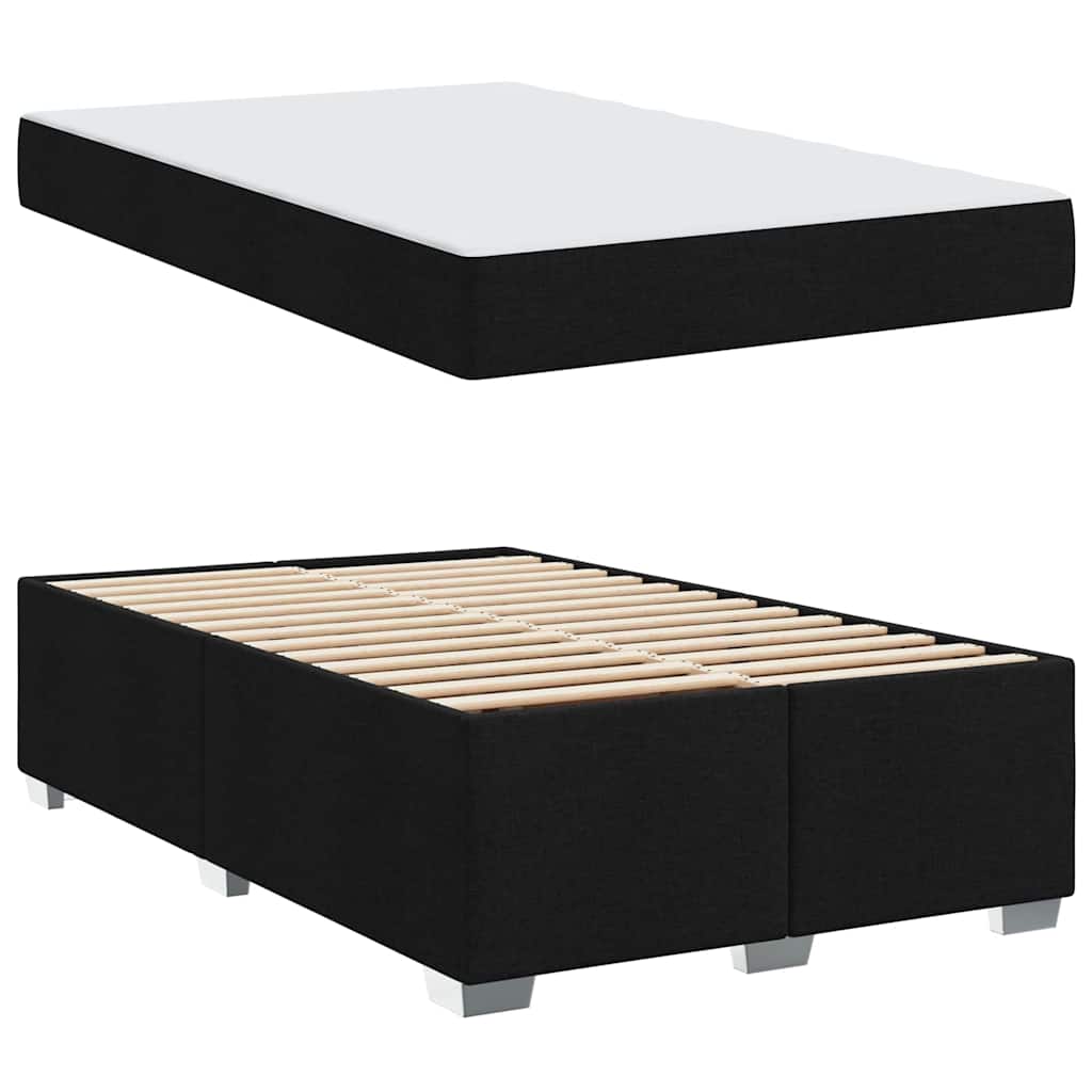 Cadre de lit avec matelas Noir 120 x 190 cm tissu - XIOS