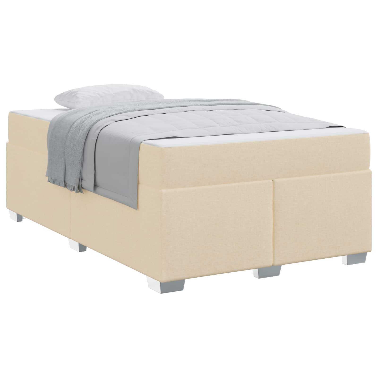 Cadre de lit avec matelas Crème 120 x 200 cm tissu - XIOS