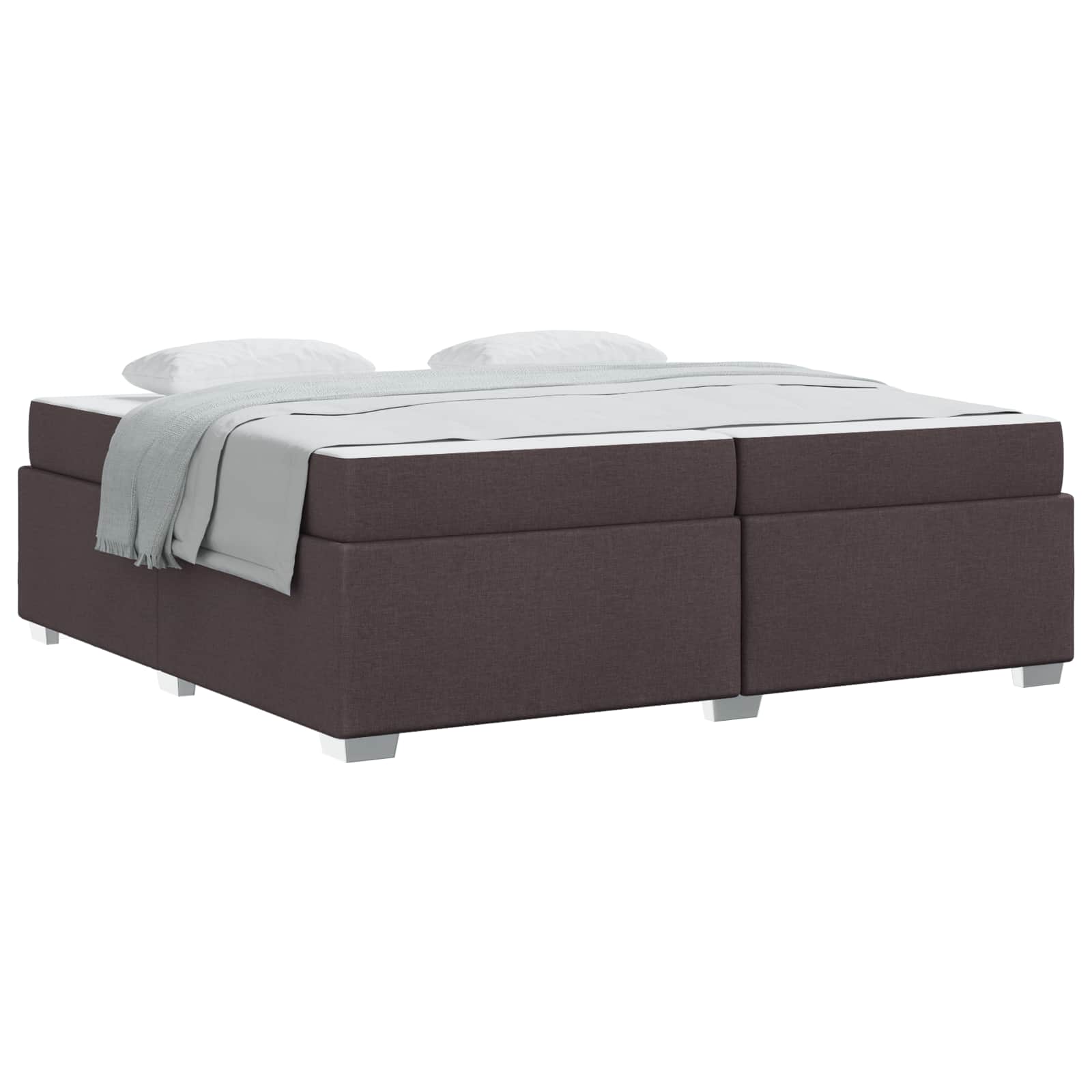 Cadre de lit avec matelas Marron foncé 200 x 200 cm tissu - XIOS