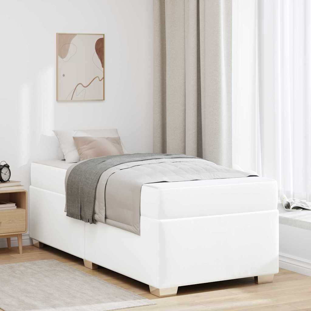 Cadre de lit avec matelas Blanc 80 x 200 cm tissu - XIOS
