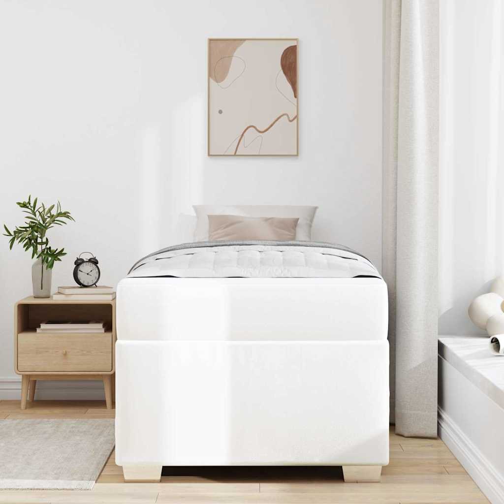 Cadre de lit avec matelas Blanc 80 x 200 cm tissu - XIOS