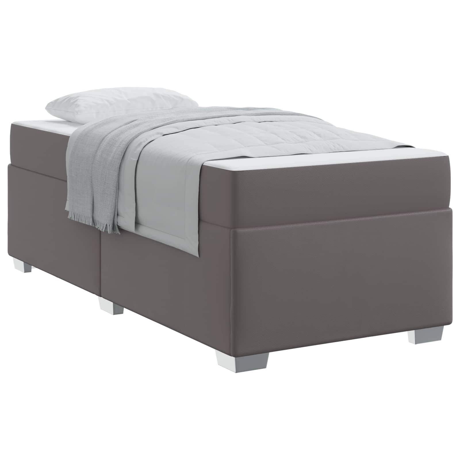Cadre de lit avec matelas Gris 90 x 190 cm tissu - XIOS