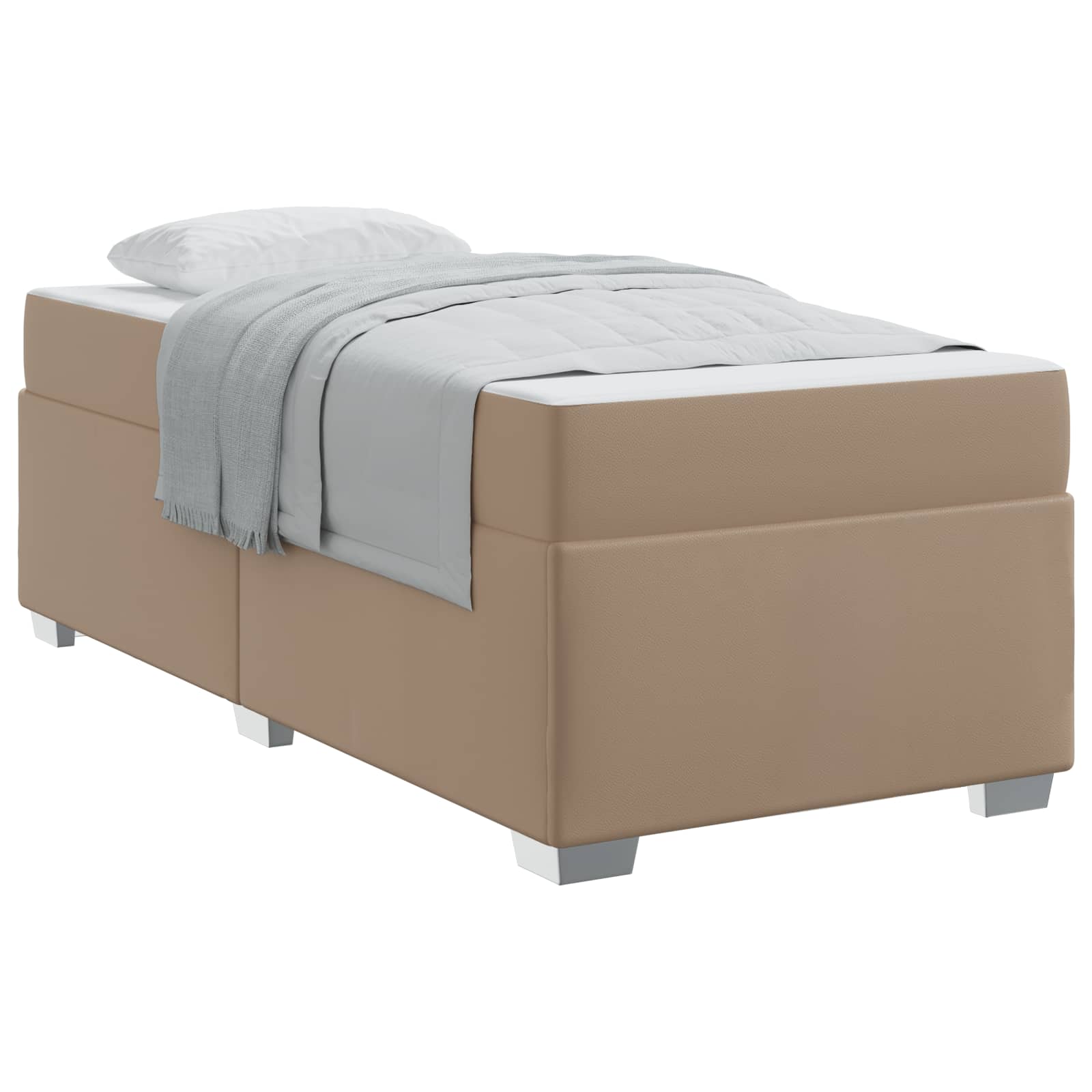 Cadre de lit avec matelas Cappuccino 90 x 200 cm tissu - XIOS