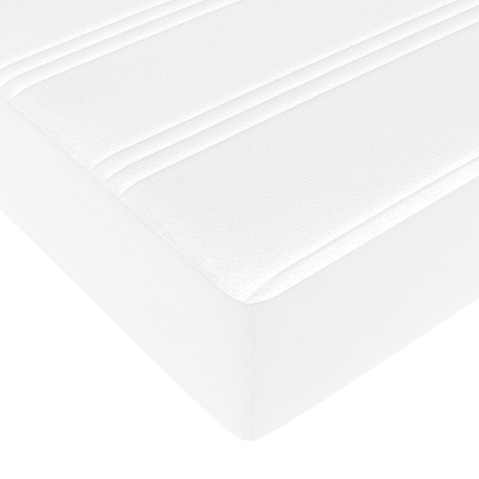 Cadre de lit avec matelas Blanc 100 x 200 cm tissu - XIOS