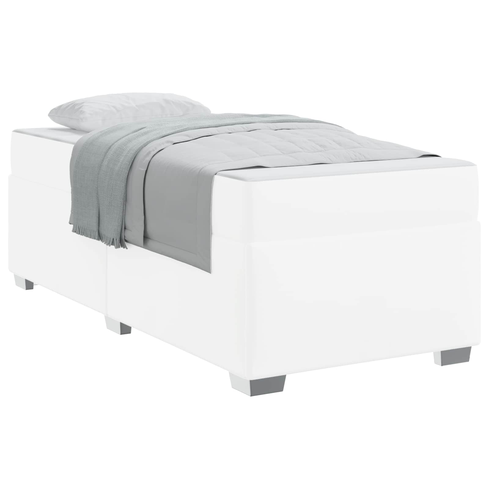 Cadre de lit avec matelas Blanc 100 x 200 cm tissu - XIOS