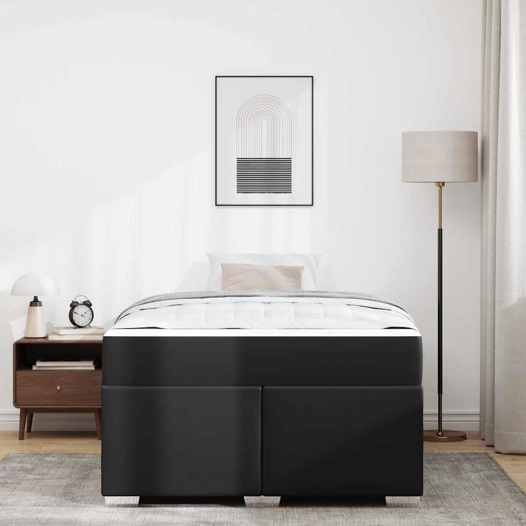 Cadre de lit avec matelas Noir 120 x 190 cm tissu - XIOS
