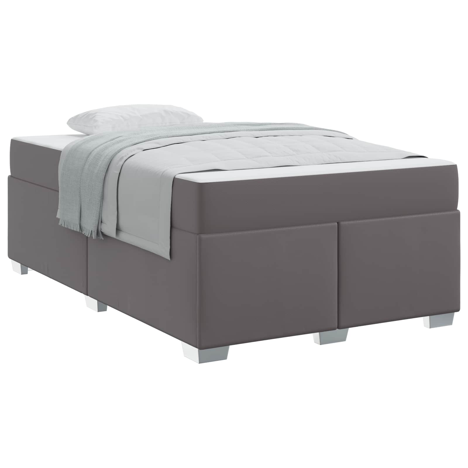 Cadre de lit avec matelas Gris 120 x 200 cm tissu - XIOS
