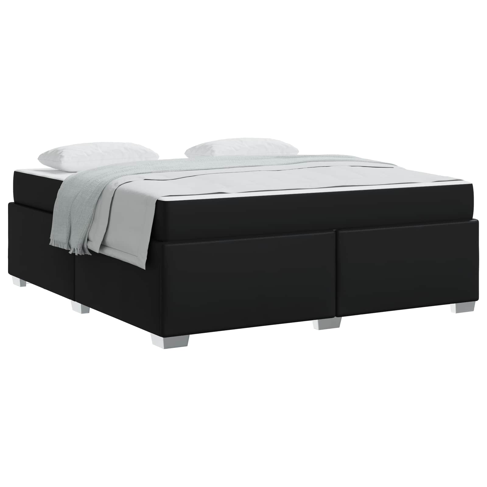 Cadre de lit avec matelas Noir 180 x 200 cm tissu - XIOS