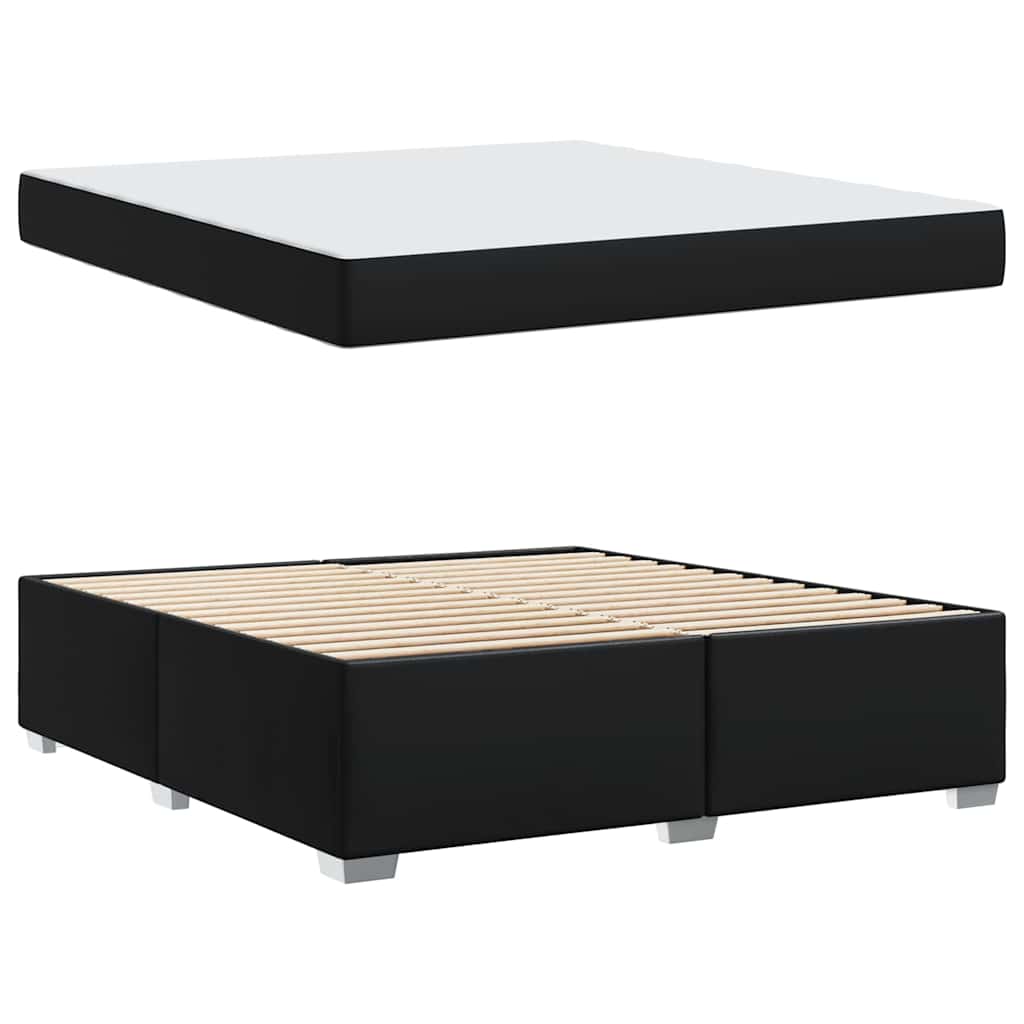 Cadre de lit avec matelas Noir 180 x 200 cm tissu - XIOS