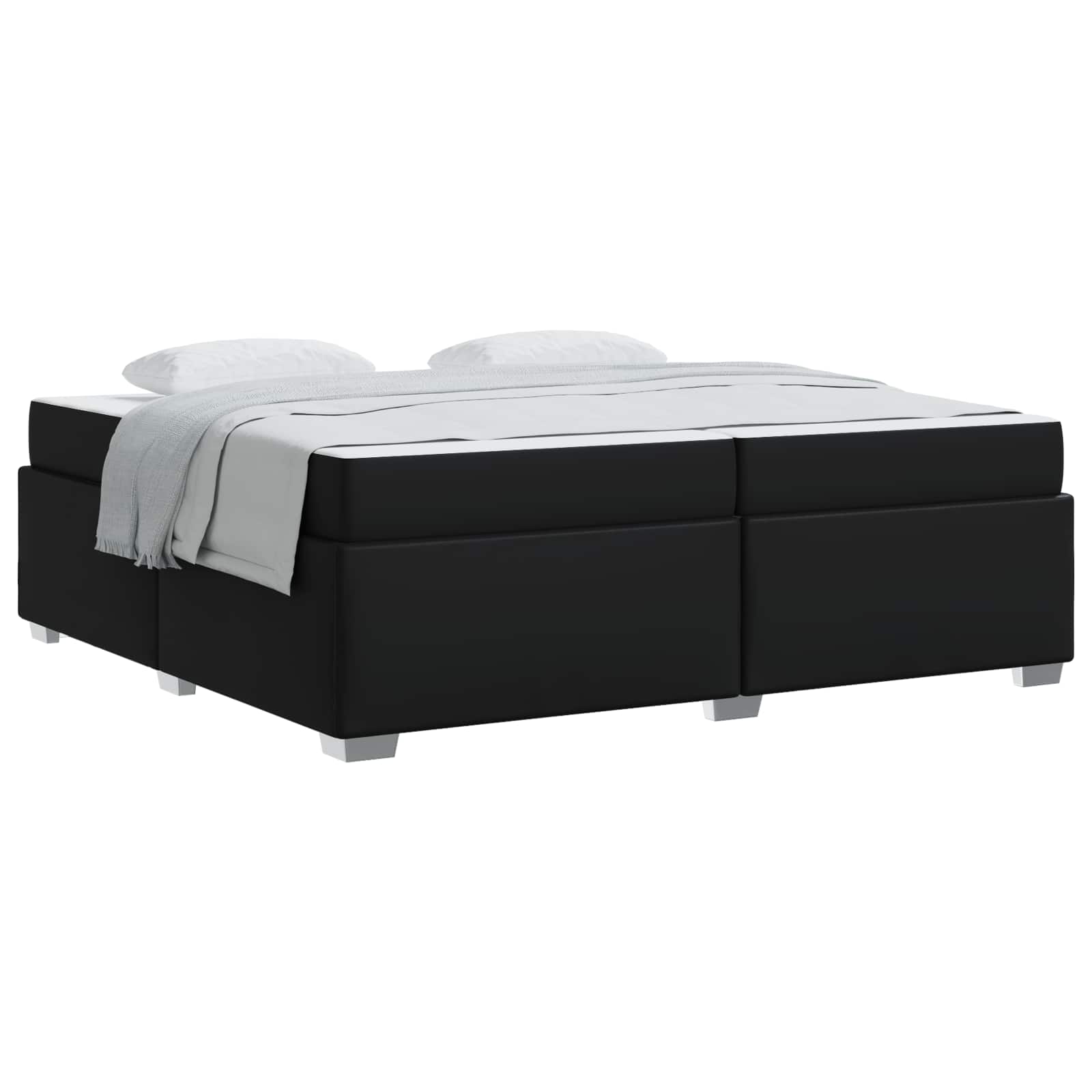 Cadre de lit avec matelas Noir 200 x 200 cm tissu - XIOS