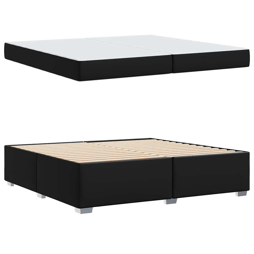 Cadre de lit avec matelas Noir 200 x 200 cm tissu - XIOS
