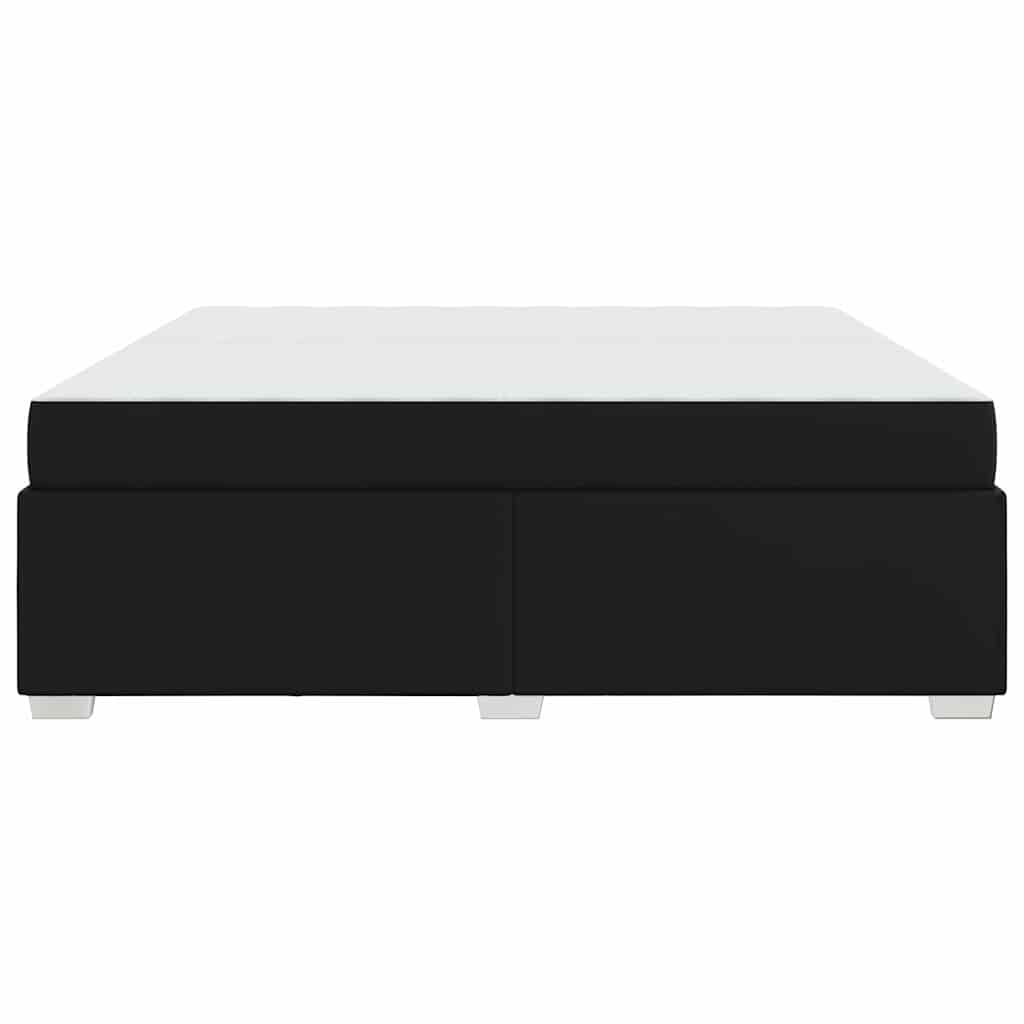 Cadre de lit avec matelas Noir 200 x 200 cm tissu - XIOS