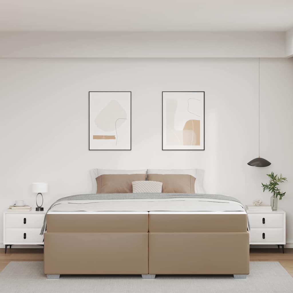 Cadre de lit Cappuccino 200 x 200 cm tissu - XIOS