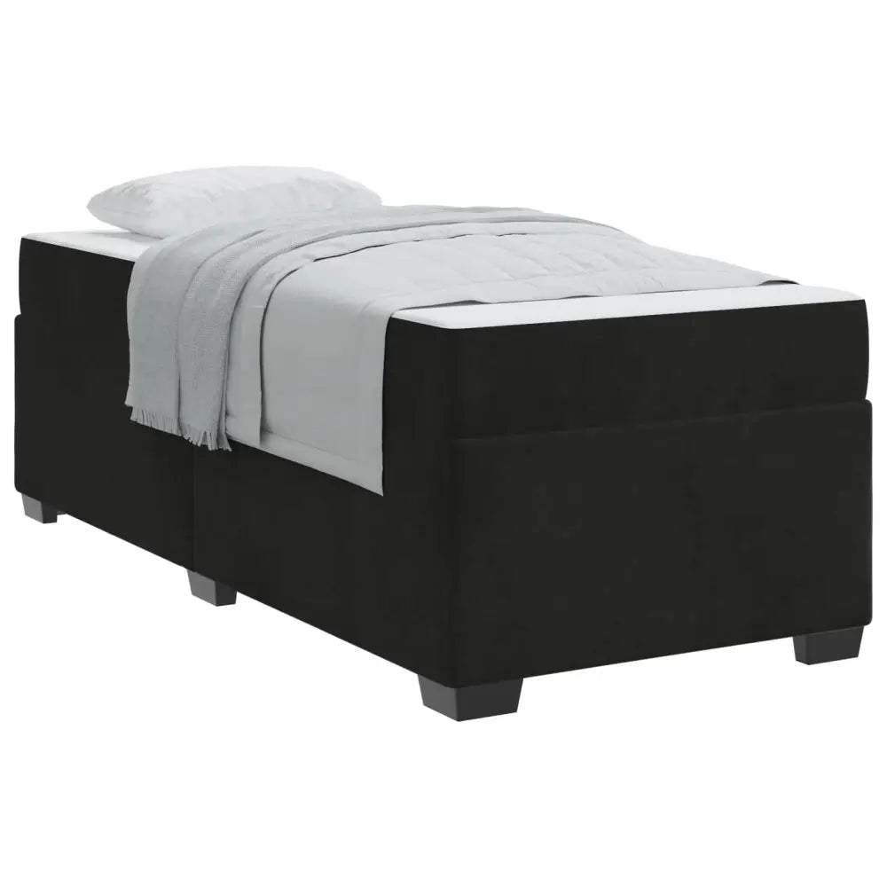 Cadre de lit avec matelas Noir 90 x 200 cm tissu - XIOS Store SNC
