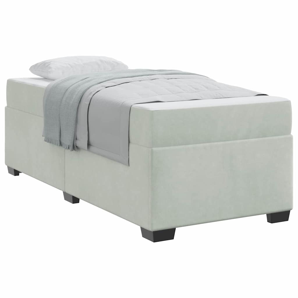 Cadre de lit avec matelas Gris clair 100 x 200 cm Velours - XIOS