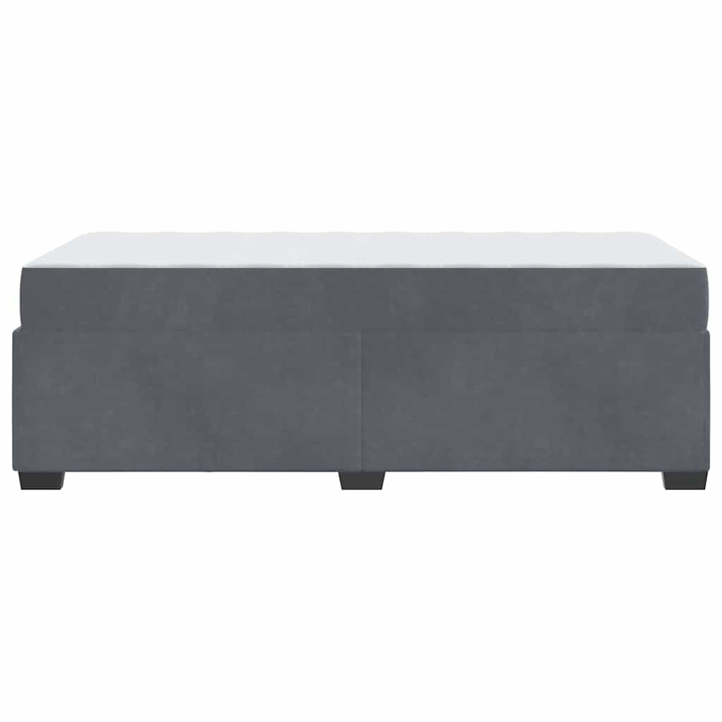 Cadre de lit avec matelas Gris foncé 100 x 200 cm tissu - XIOS